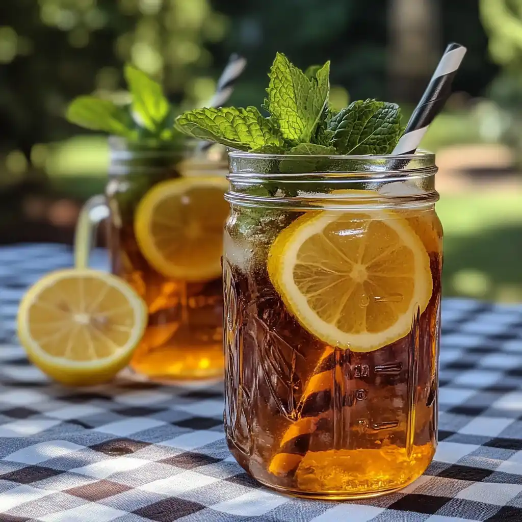 Best Sweet Tea Recipe: How to Make Authentic Southern Sweet Tea Serving Sweet Tea Recipe in mason jars.