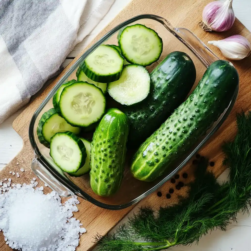 Refrigerator Dill Pickles: The Ultimate Guide to Crisp, Tangy, No-Cook Pickles Fresh cucumbers and spices for refrigerator dill pickles